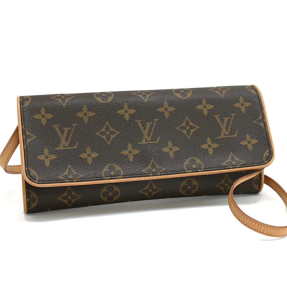 Louis Vuitton Pochette Twin Shoulder Bag Monogram Canvas Brown